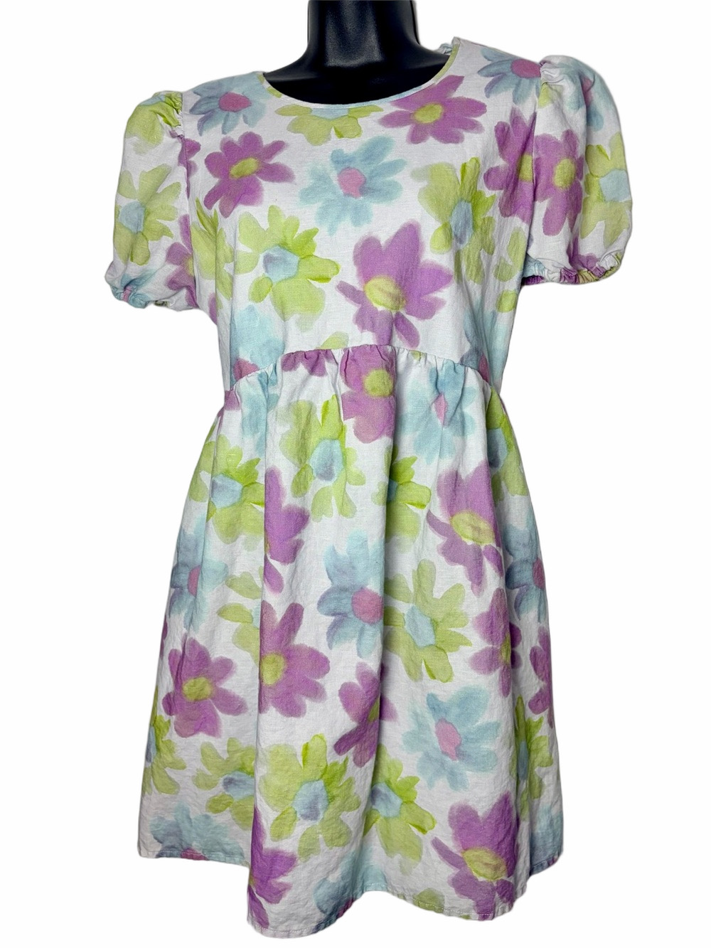 Sunday Best Aritzia Saida Pastel Floral Criss Cross Back Linen Blend Dress - Picture 10 of 10